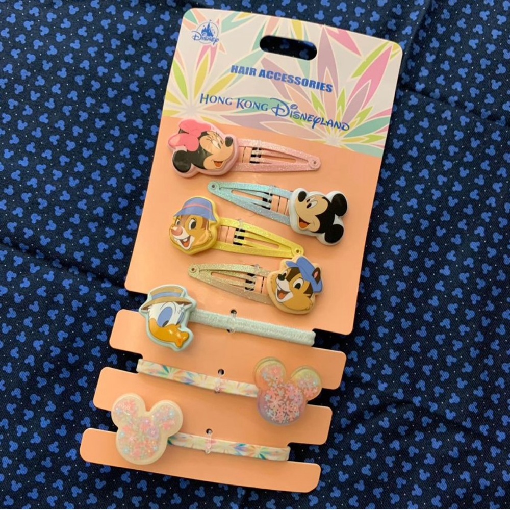 BNWT Disney Disneyland Mickey Minnie Hair clips and hair ties set